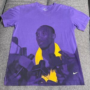 Nike Dri Fit Kobe Bryant Interview T Shirt Adult Small Purple Lakers Mens